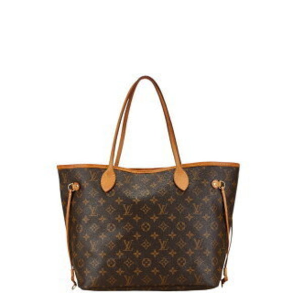 Louis Vuitton Monogram Neverfull MM Tote Brown Leather - Picture 2 of 8